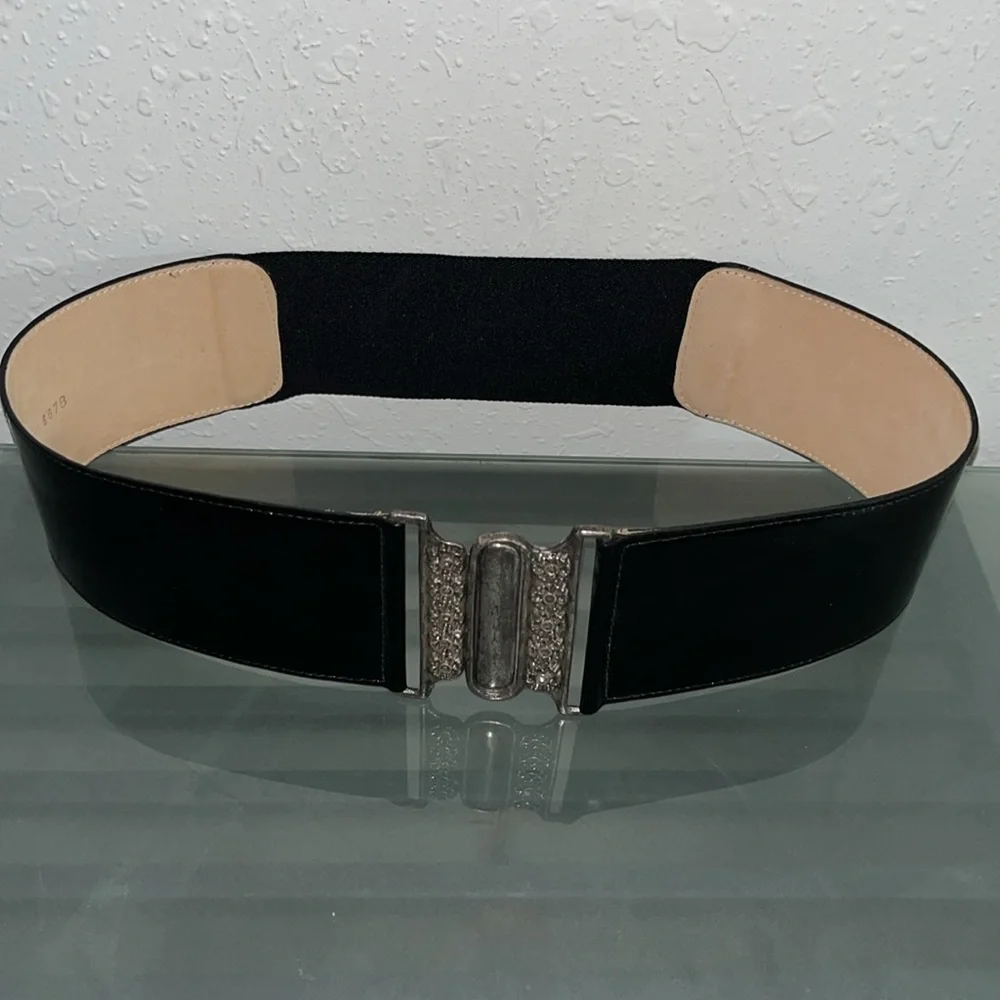Leatherock women’s 3” Leather elastic back belt Festival Boho